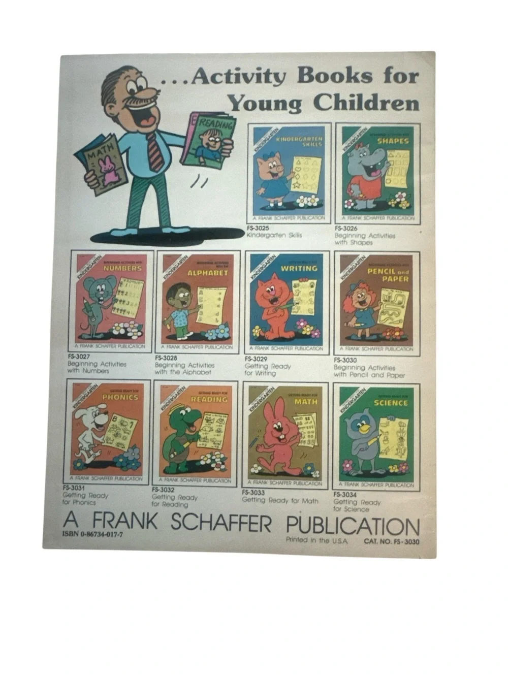 Frank Schaffer Getting Ready for Kindergarten Vintage 1980 Workbook NWOT School